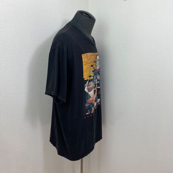 Mens Demon Slayer Black T Shirt 2XL Graphic Animated Series Cotton Short Sleeve - Picture 7 of 8